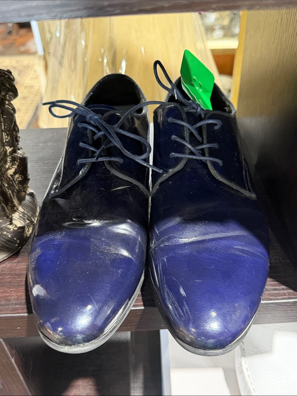 Aldo Men's Dark Navy Patent Leather Derby Shoes